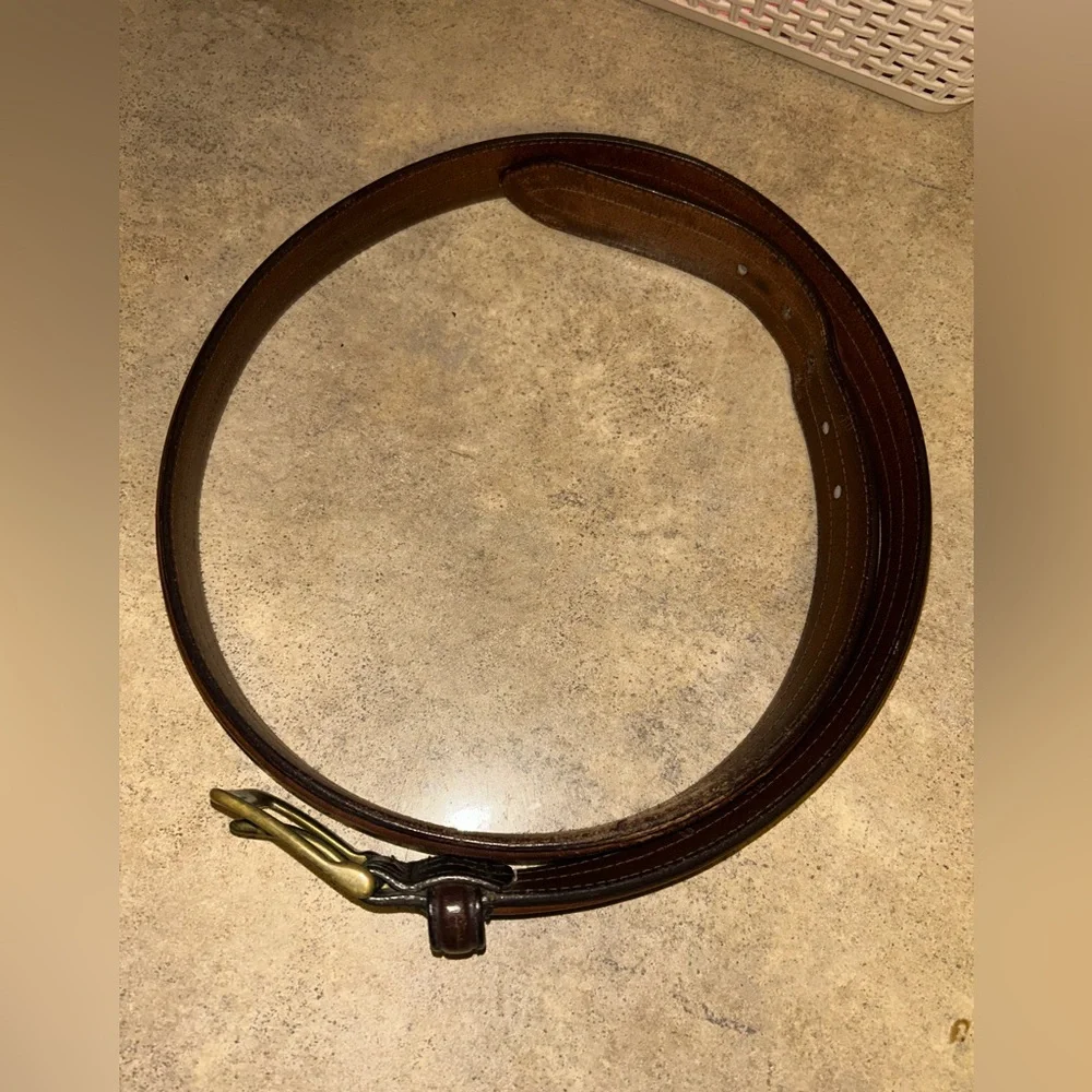 Polo Ralph Lauren Belt - brown Italian leather w/brass buckle